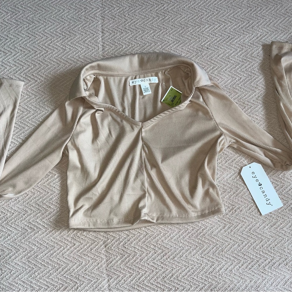 Tan long-sleeve top